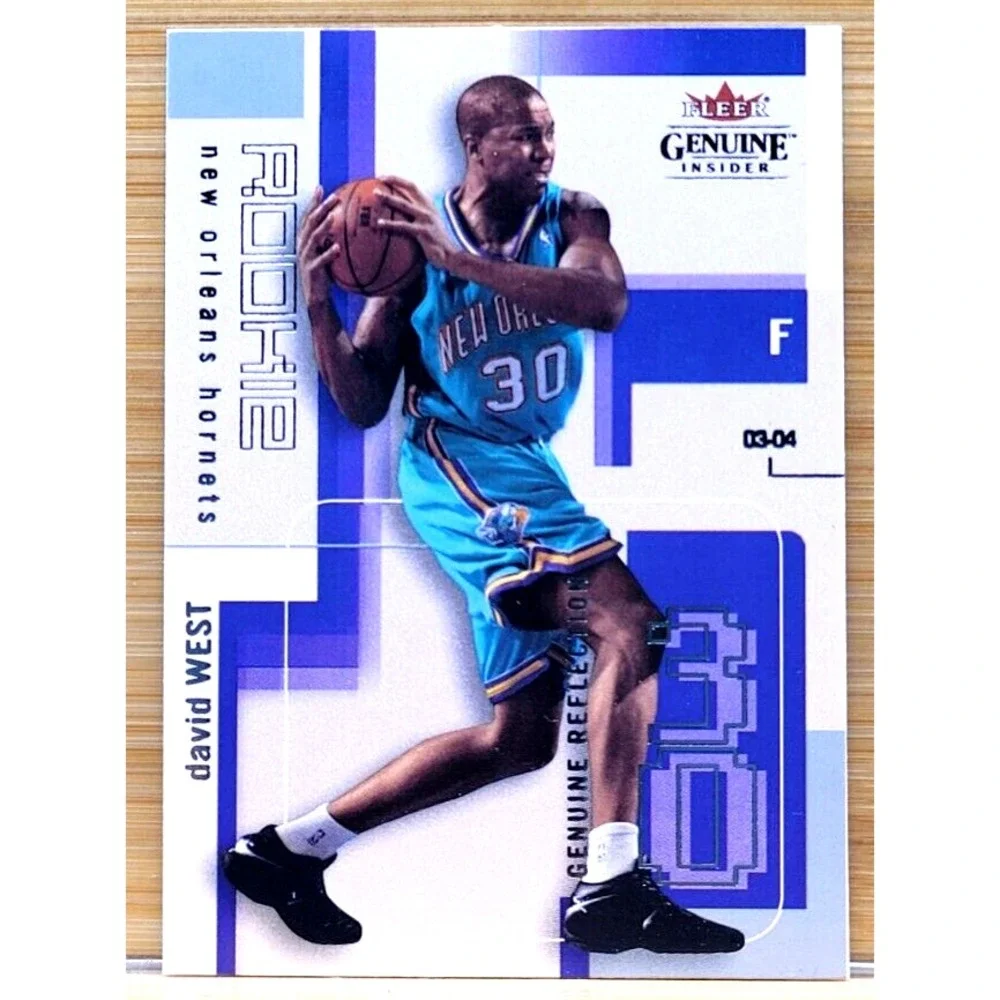 2003-04 FLEER GENUINE INSIDER DAVID WEST #D/99 Genuine Reflection ROOKIE